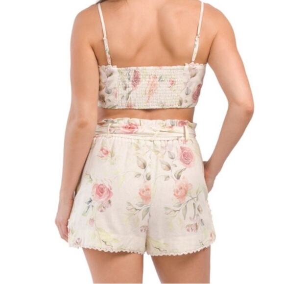 Caroline Constas Floral Linen Shorts & Top Set Size Small Retail $400 - Picture 3 of 16